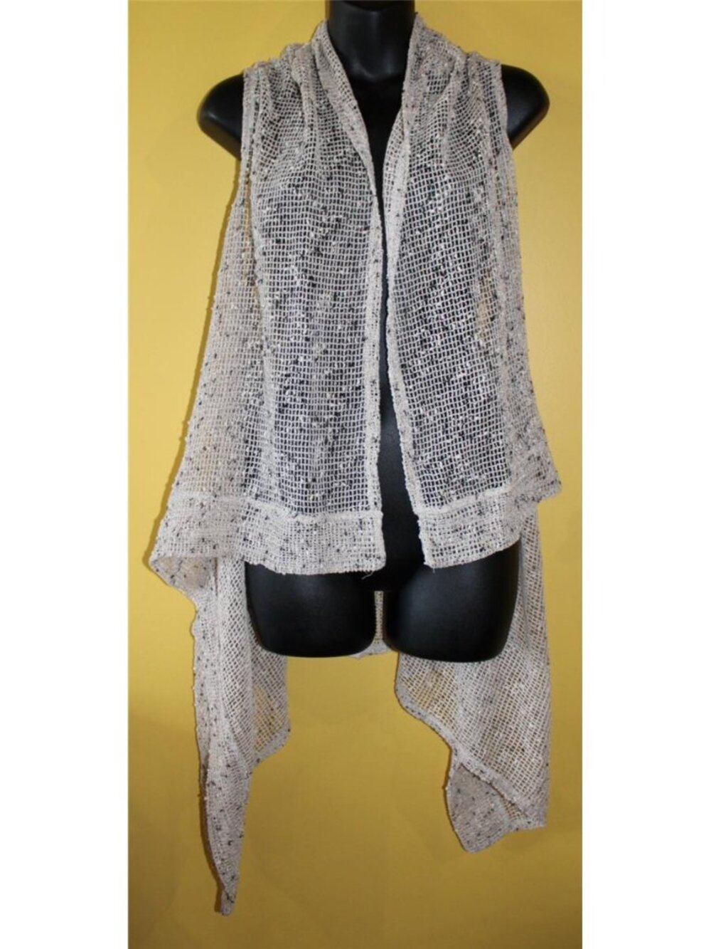 Katie Todd Open Weave Lagenlook Oatmeal Tan OS One Size S M Lg XL Layering Piece